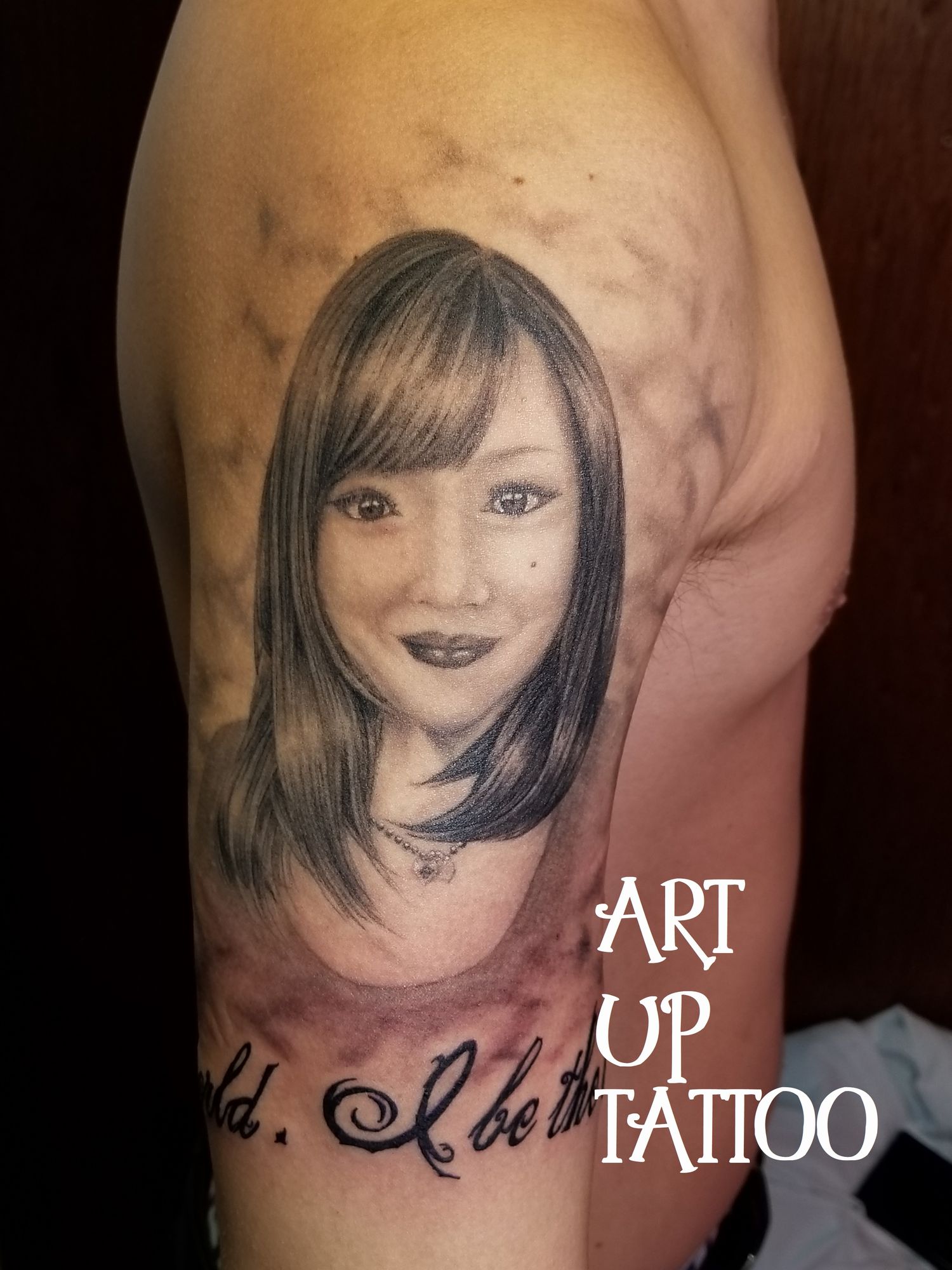 Fine Line Art Up Tattoo